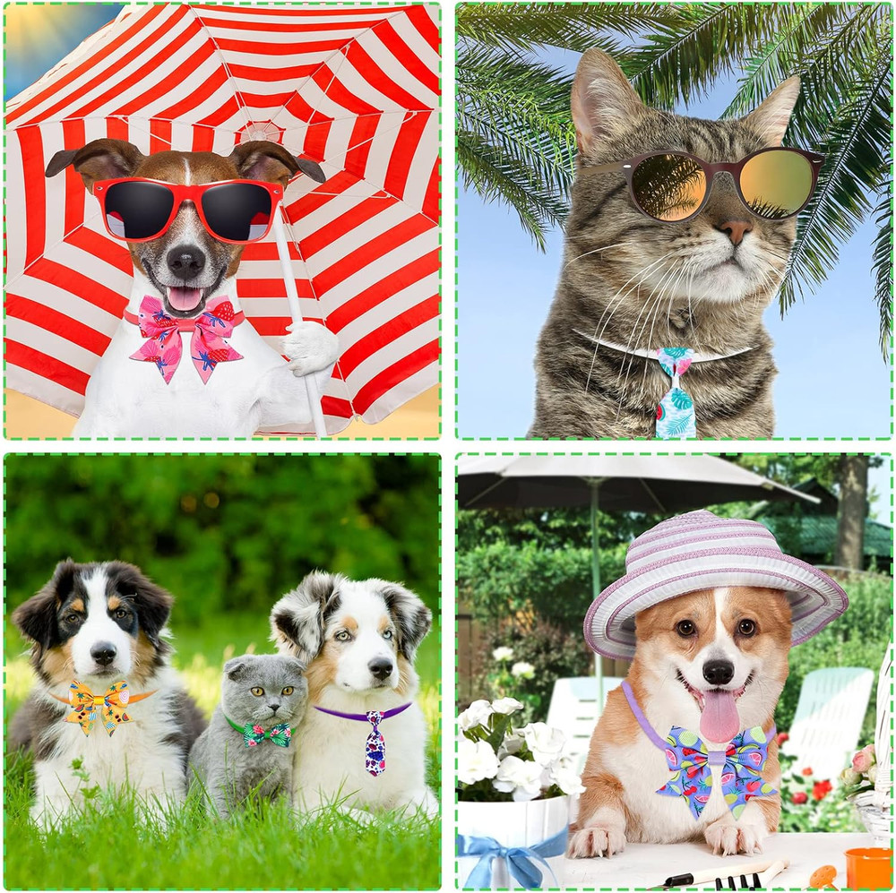300 Pcs Dog Bow Tie Collars Bulk for Dogs Adjustable Summer Spring Basic Dog Bow