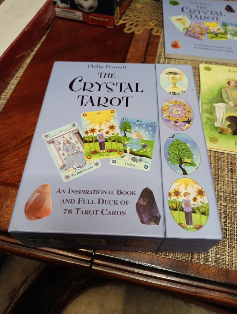 THE CRYSTAL TAROT by Philip Permutt. Set Includes Full Deck, Guidebook & Box. VG