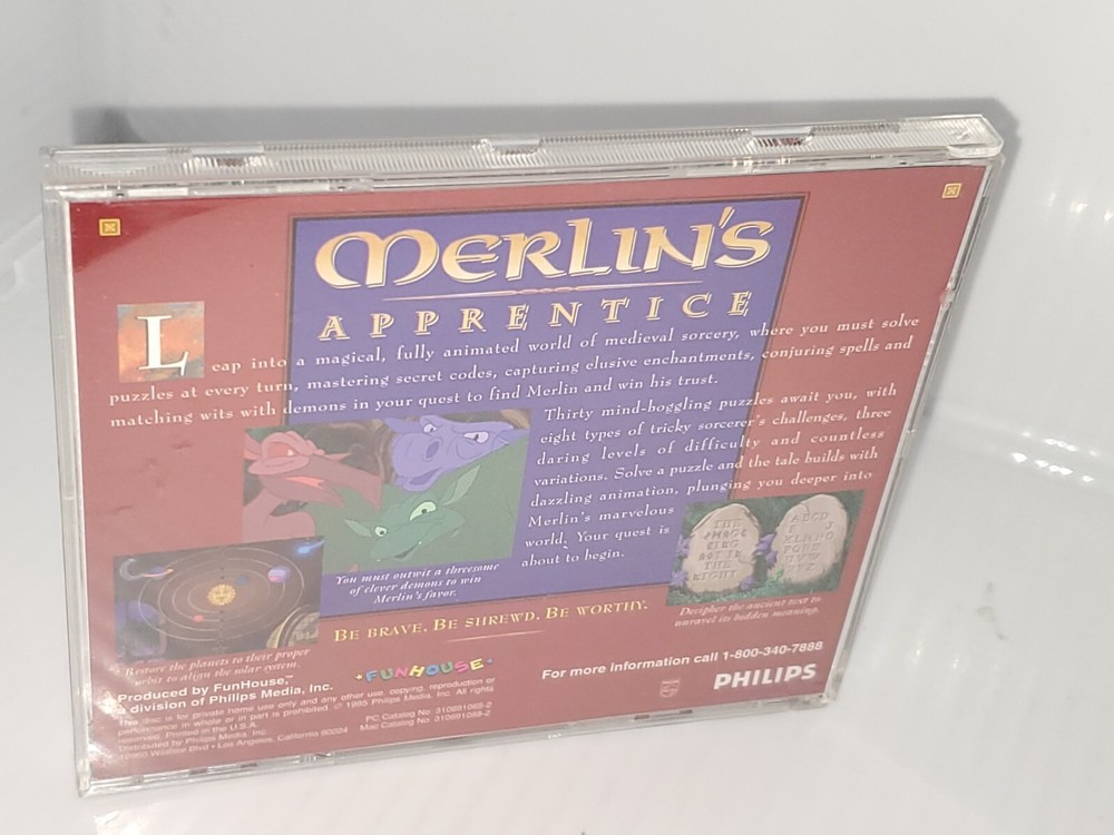 Vintage Merlin's Apprentice Philips CD-ROM Computer Game PC MAC 1995 Software