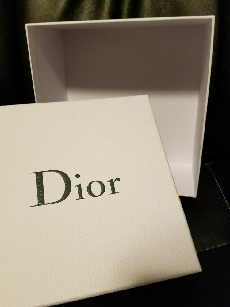 DIOR gray logo white textured square Gift nesting Box Empty storage set lot x 2