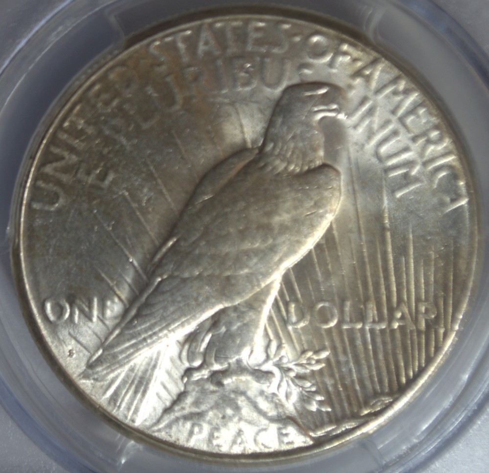 1922-S PCGS MS 62 Peace Silver Dollar Bright White