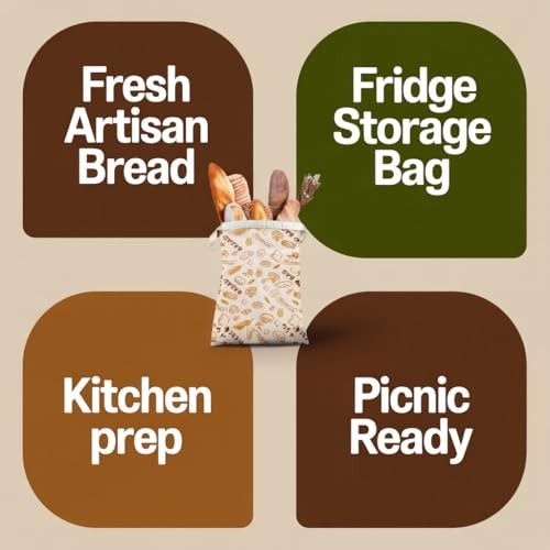 Original Beeswax Lined Bread Bag for Homemade Bread, Reusable Linen Bread