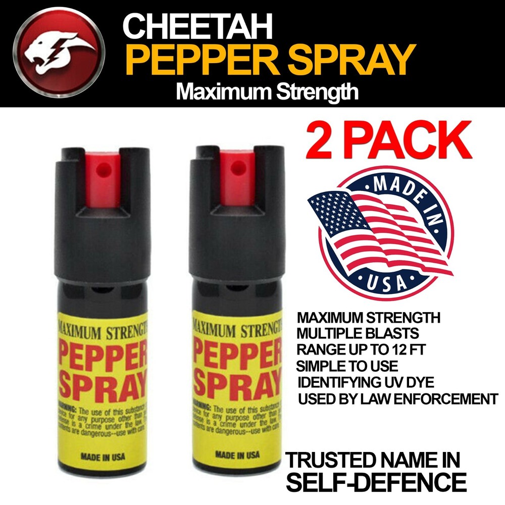 2PKS CHEETAH maximum strength pepper spray 1/2oz Security Protection/Black