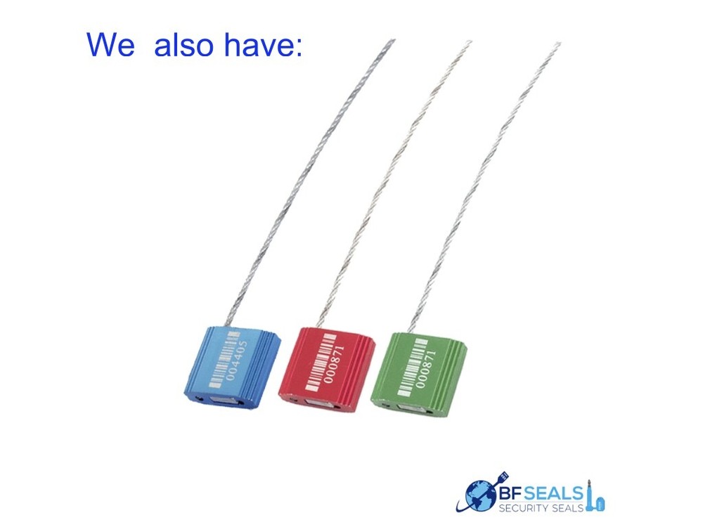 CABLE Security Lock Seal with 2.4mm-12" 50 pcs. Numbered / Barcode, RED