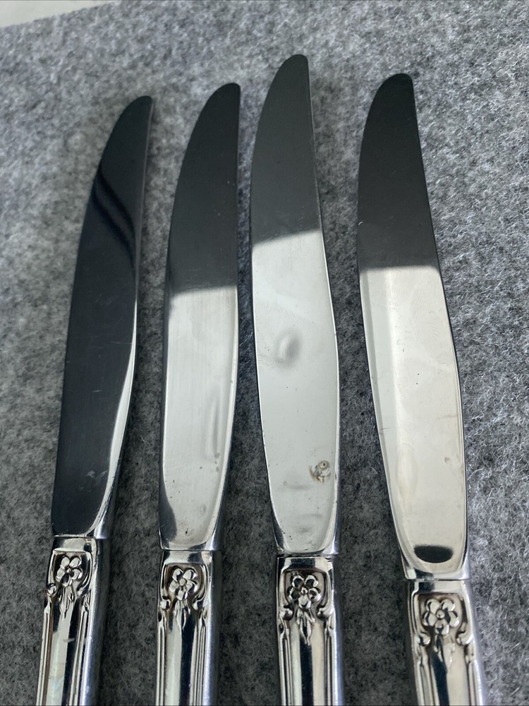 4 Oneida Distinction KENNETT SQUARE Stainless HH Dinner Knives Flatware