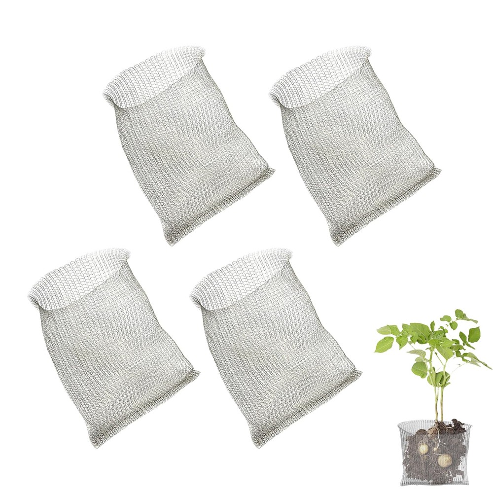 4 PCS Gopher Baskets 3 Gallon Stainless Steel Root Guard Wire Mesh Cage
