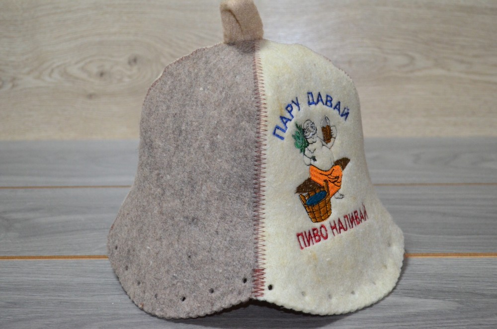 Sauna hat earflaps Ukrainian Sheep's Wool felt Banya Cap Шапка для лазні сауни