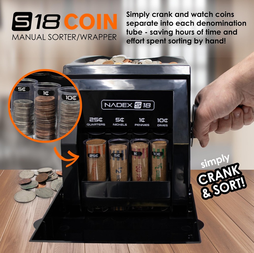 S18 Manual Coin Sorter and Wrapper