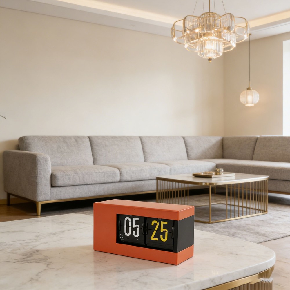 Automatic Calendar Flip Clock With LED Display For Home Office Decor
