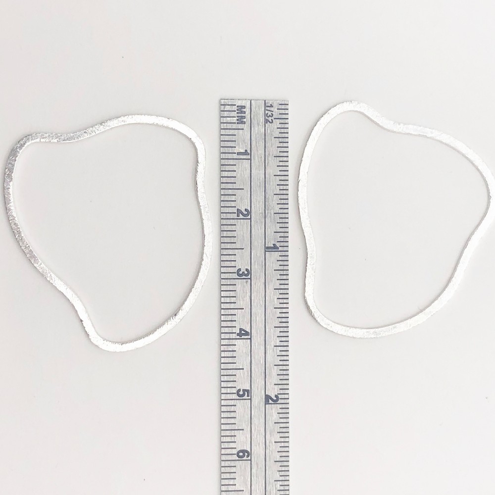 Designer 2 Brushed Sterling Silver Loop Component Pieces | 38x31x0.5mm |