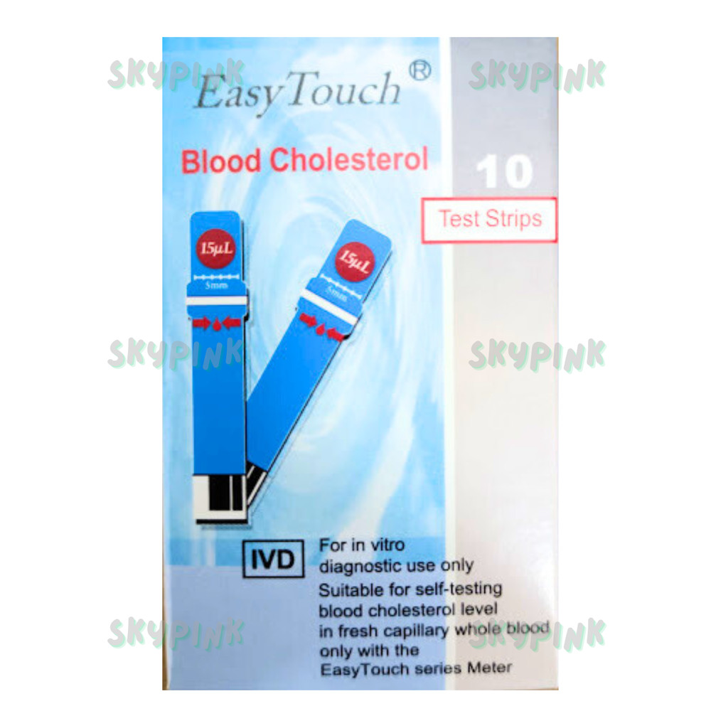 Easy Touch Test Strips For Cholesterol Level Check Original New - 10 Test Strips