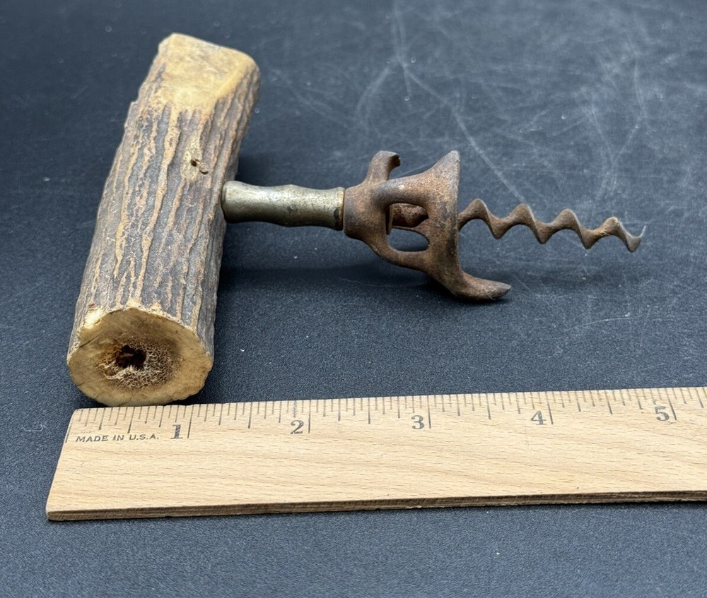 Vintage Real Antler Corkscrew / Wine Bottle Opener