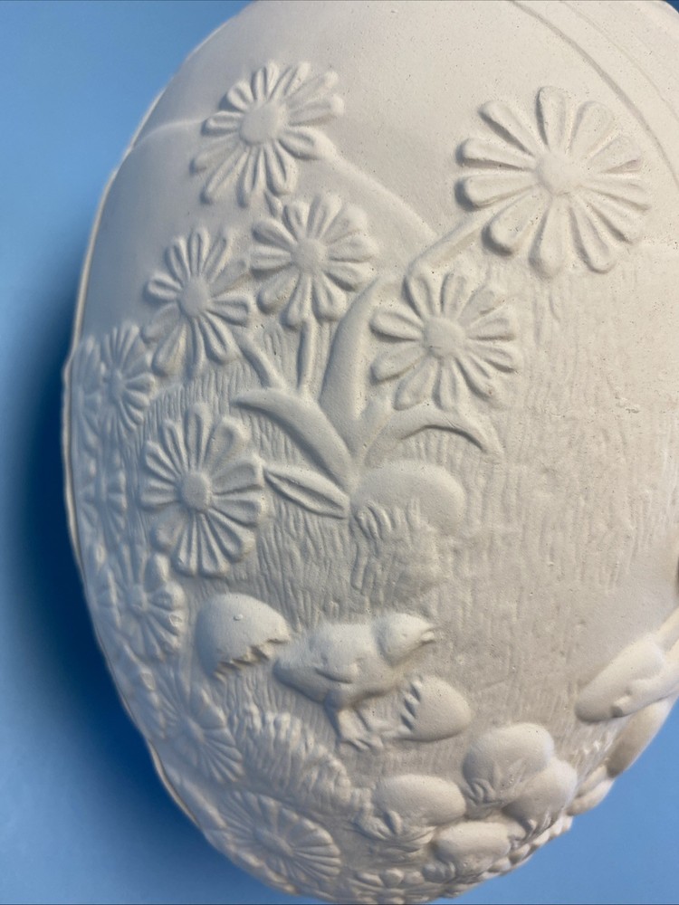 Ceramic Bisque 7” Easter Egg Box With Beautiful Detail Ready To Paint For Easter
