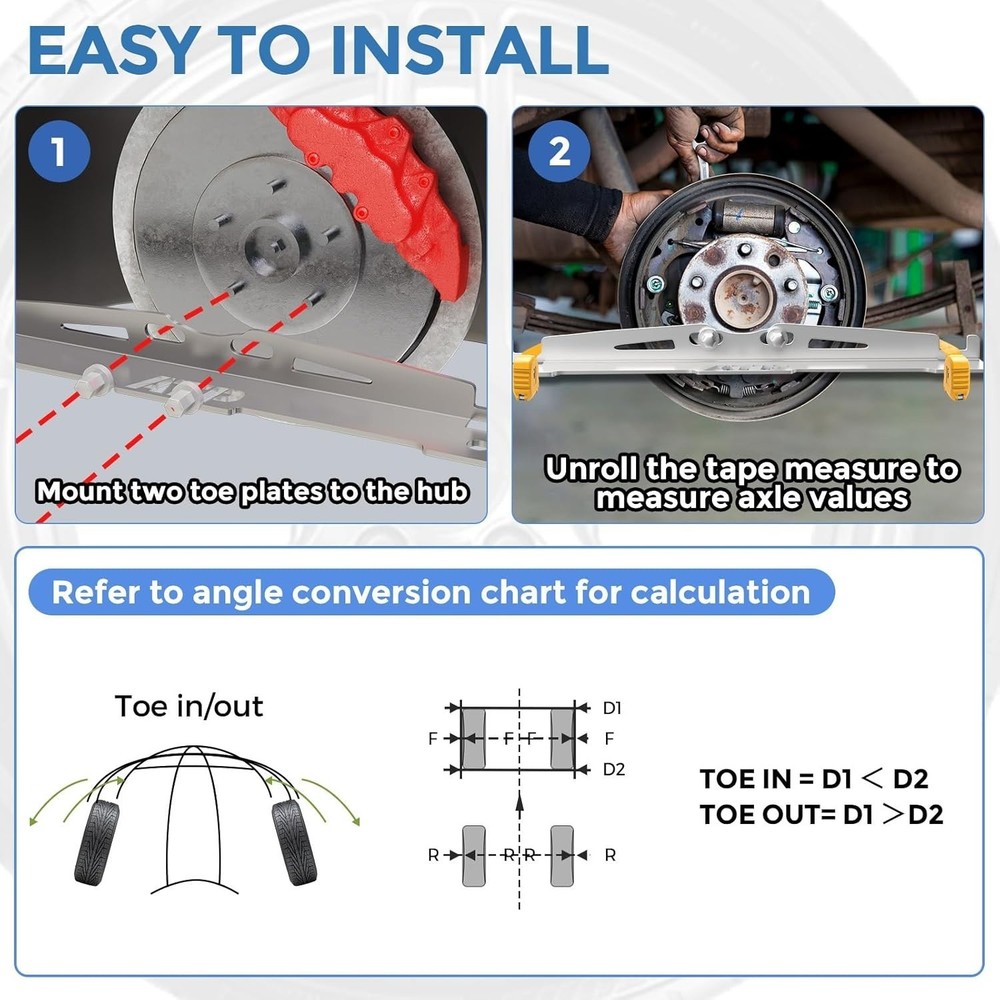 2 Pcs Wheel Toe Alignment Tool Plate, Provides Accurate Wheel Alignment Silver
