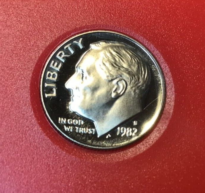 1982-S Proof Dime Roosevelt 10 Cent. From US Proof Set