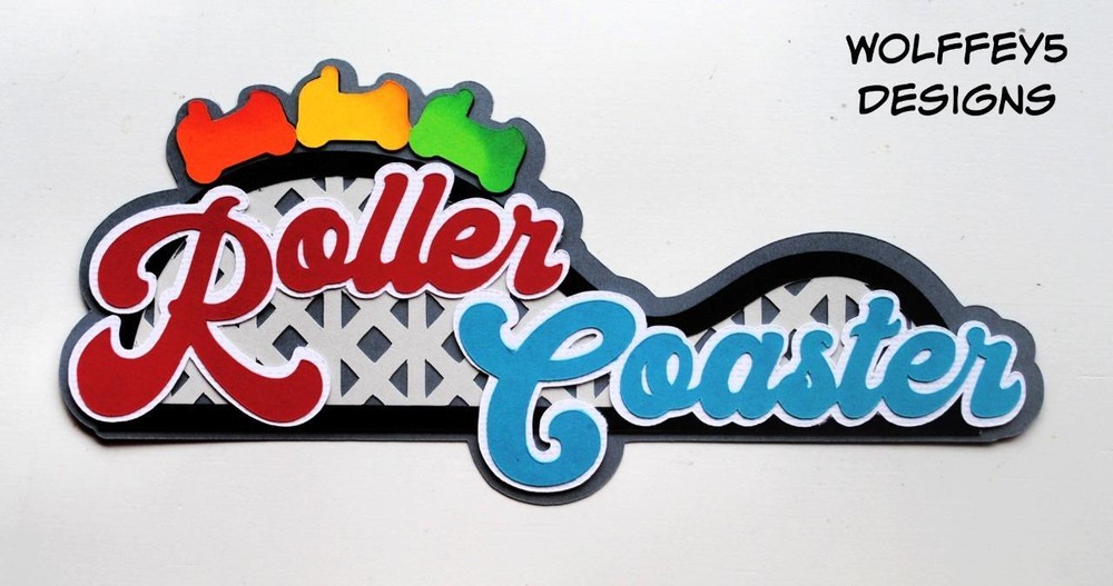 CRAFTECAFE roller coaster TITLE premade paper piecing scrapbook diecut page  3d
