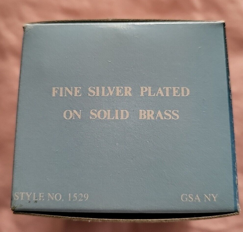 Solid Brass Silver Plated Baby Cup Bears In Original Box