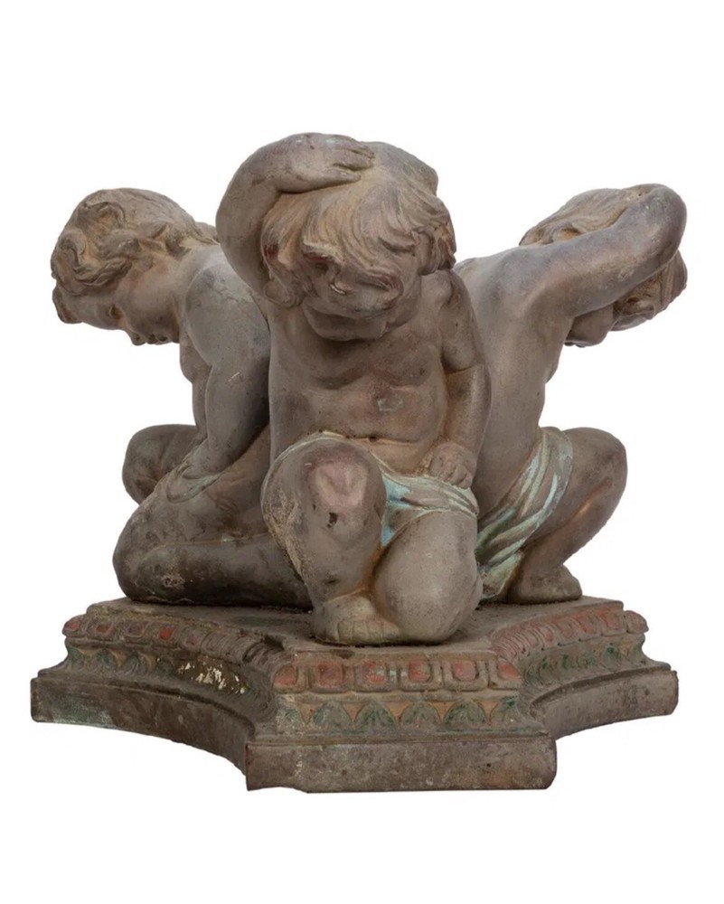 Figural Metal Table Base Depicting Cherubs Neoclassical