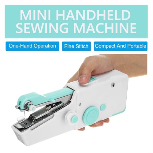 Handheld Sewing Machine for Beginners Daily Easy Use, Mini Sewing Machine Blue