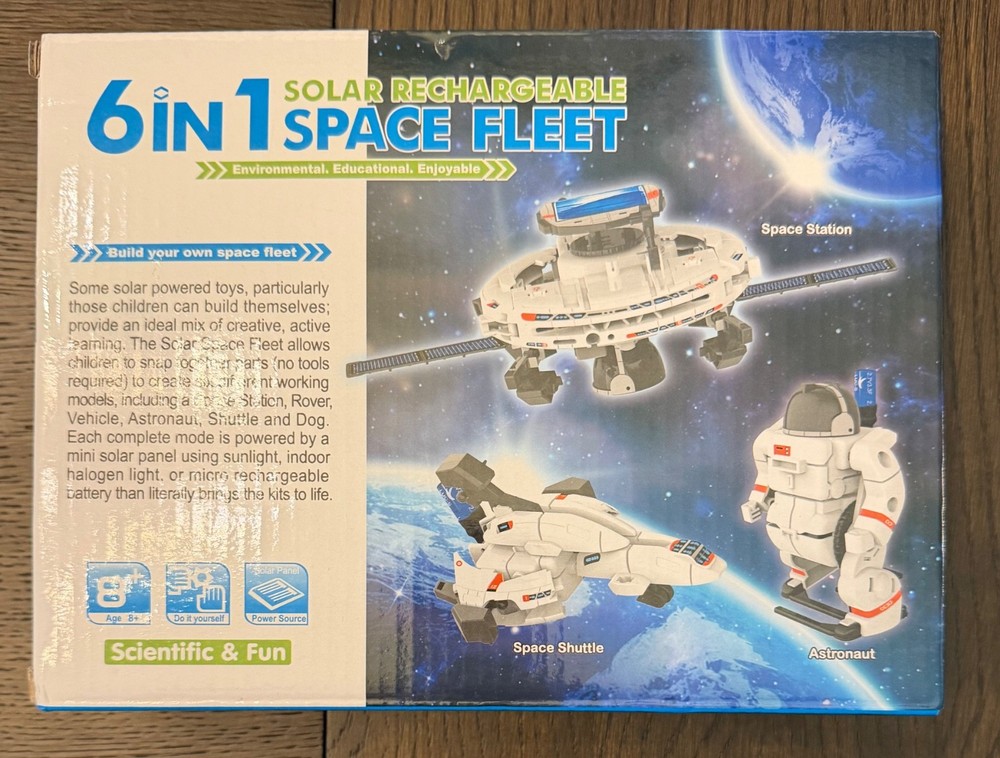 Solar Rechargeable 6-in-1 Space Fleet STEM Building Kit