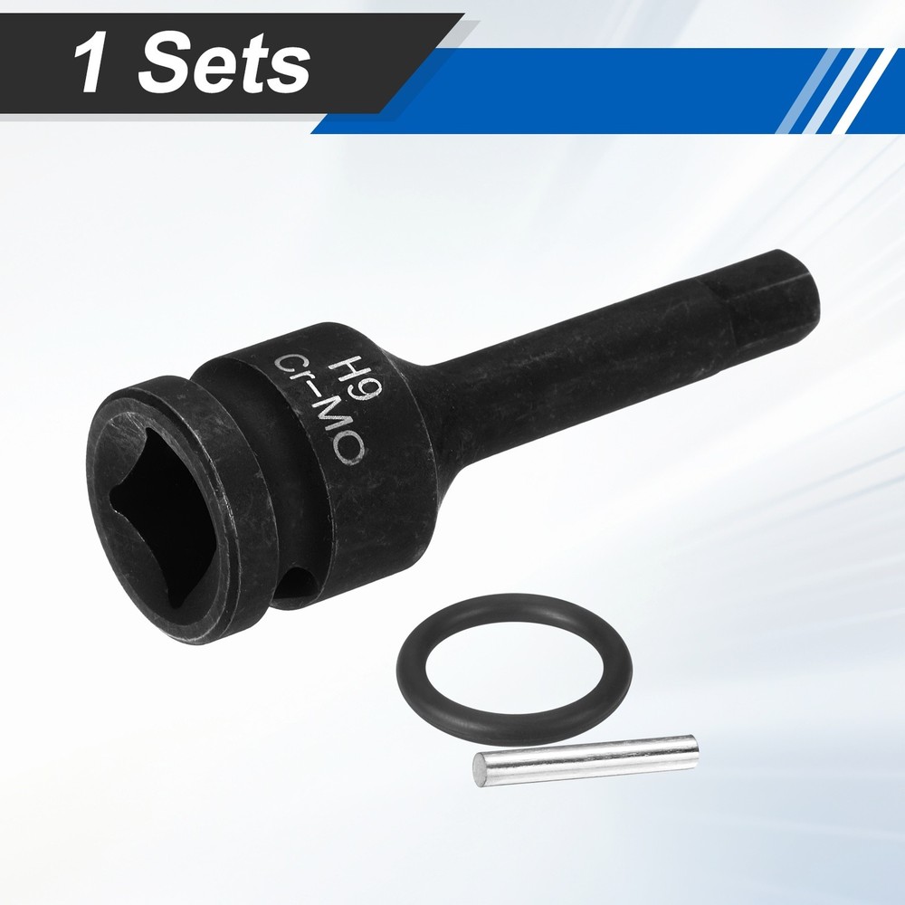 1/2" Drive Impact Hex Bit Socket 9mm Metric CR-MO Steel Hexagonal Socket