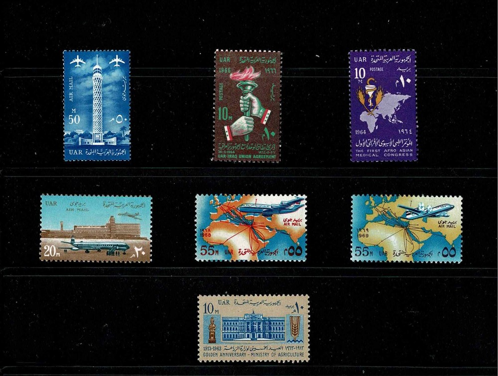 7 EGYPTIAN SETS EACH SET CONSIST FROM 1 STAMP MNH.