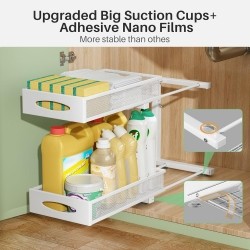 2Tier Under Sink Organizer, Pull Out Space Saving Rack for Kitchen Pantry