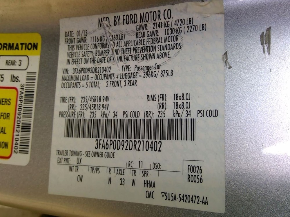 FUSION 2013 Air Shutter 974055