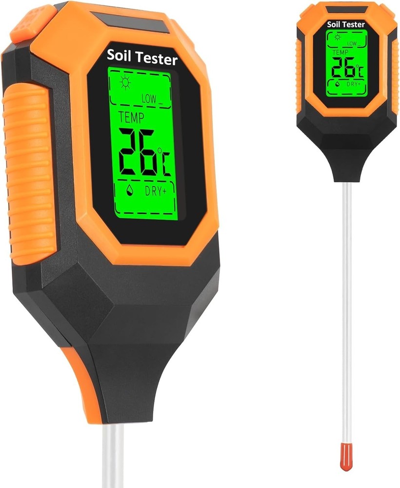 4-in-1 Digital Soil Moisture Meter with PH, Temp & Light Sensor – LCD Display