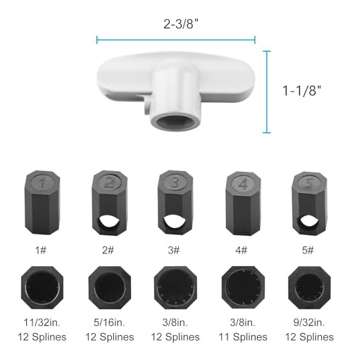 H 3892 Window Crank Handle Operator Handle for Andersen Crank Handle, 3/8" T