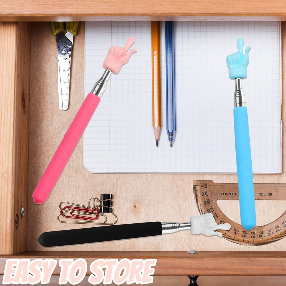 3 Pcs Telescopic Teachers Pointer, Extendable Hand Pointer Finger Pointer Stick,