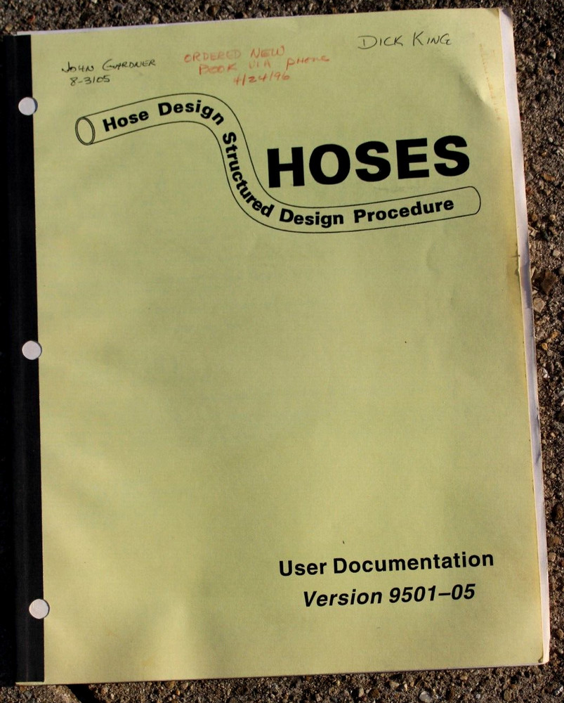 1995 Caterpillar Inc. Hoses Hose Design Structured Design User Doc. Computer