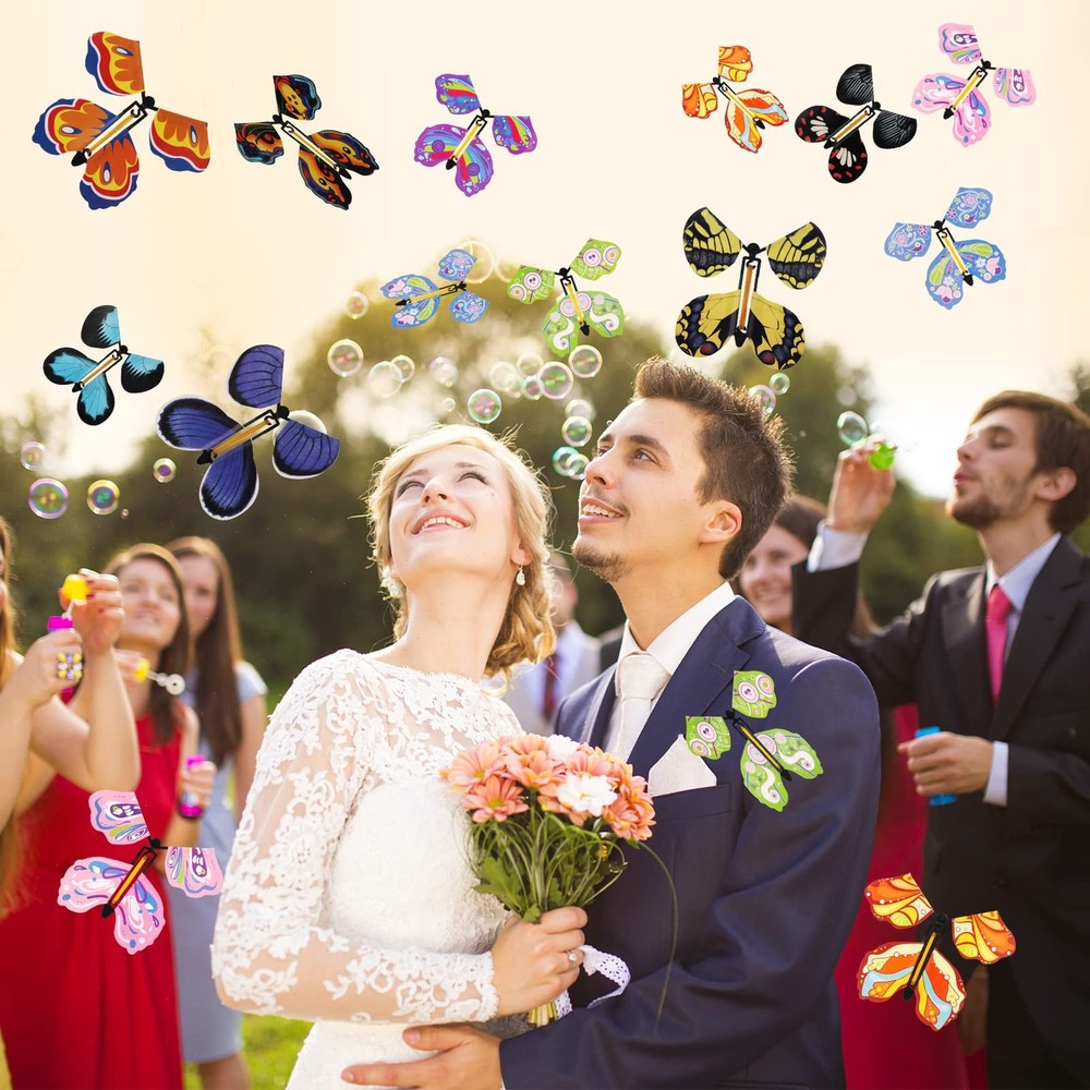 Chenkaiyang 20 Pcs Magic Flying Butterfly, Wind Up Normal, Multicolor