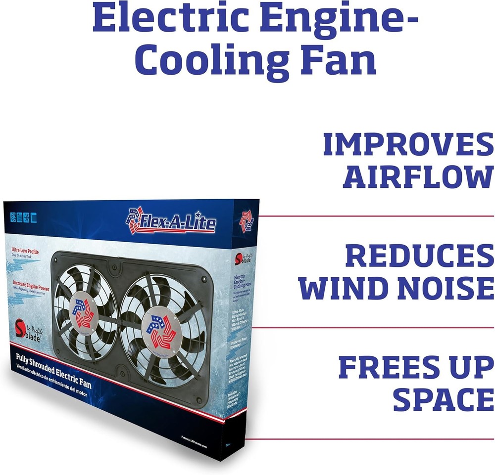 12" Low Profile Dual S-Blade Electric Radiator Puller Fan Variable Speed Control