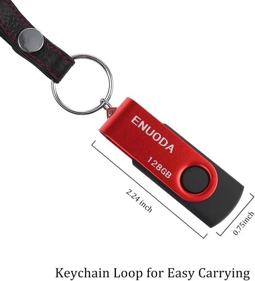 Durable 128GB USB Flash Drive with Dust-proof Features and LED Indicator