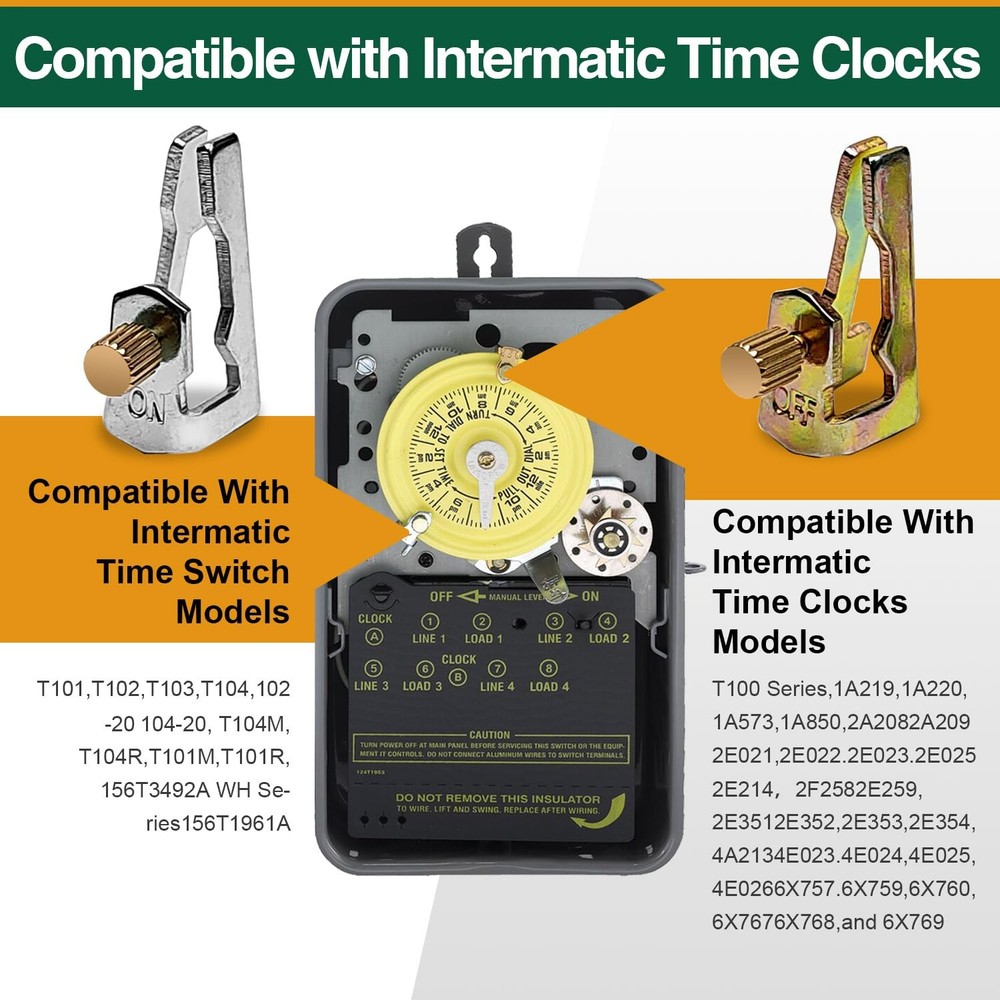 4 Pcs Pool Timer On Off Clips, Compatible with 156T1978A Intermatic 2set S/G
