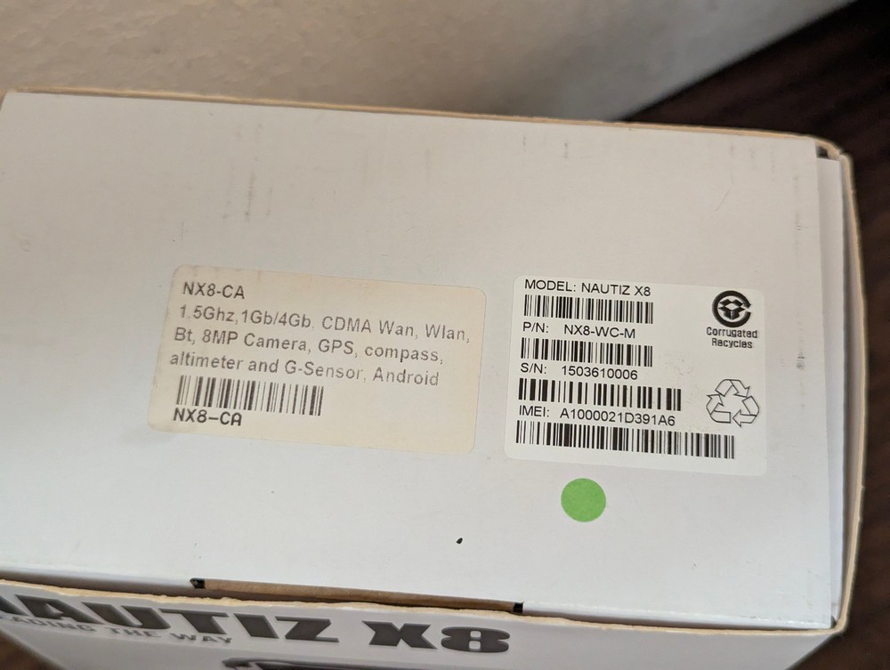 handheld NAUTIZ X8 compact rugged Android data collector; tested, works; reset