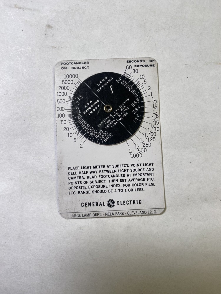 General Electric Light Meter #213 - Plastic - Footcandles
