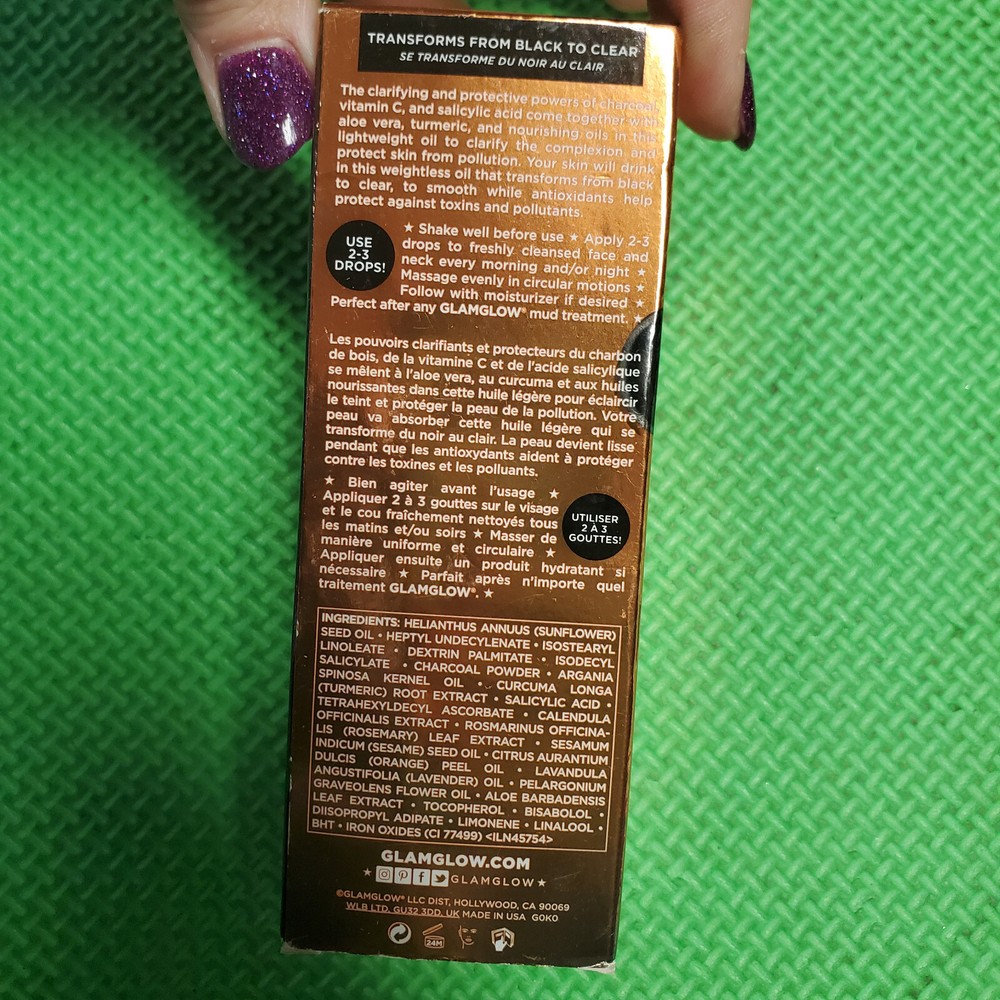 GLAMGLOW Liquid Charcoal Clarifying Oil 1 floz