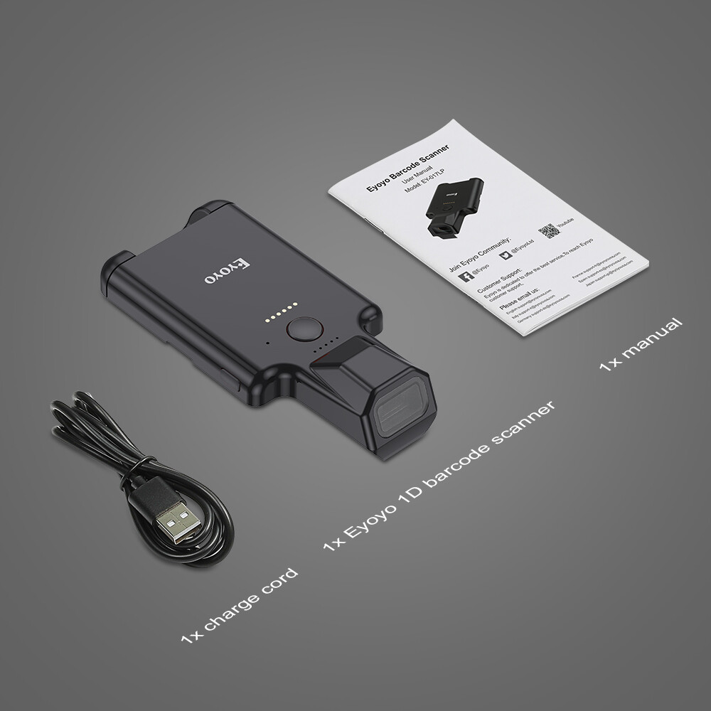 1D 2D QR Barcode Scanner Wireless Inventory Reader Fit iPhone iPad Android Phone