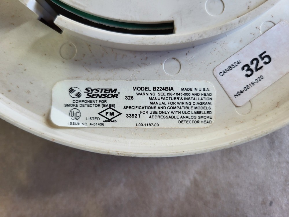 System Sensor Isolator Smoke Detector Base B224BIA