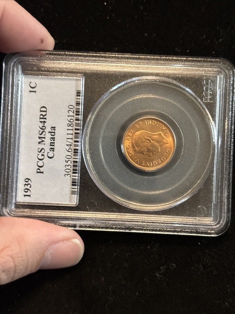 1939 Canada Penny Uncirculated Pcgs Ms64 Red Small Cent