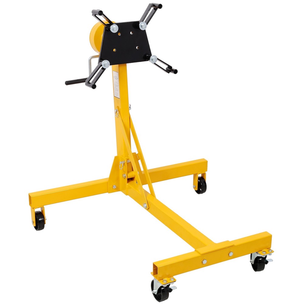1000lbs Folding Engine Stand - 360° Rotating Head, Yellow