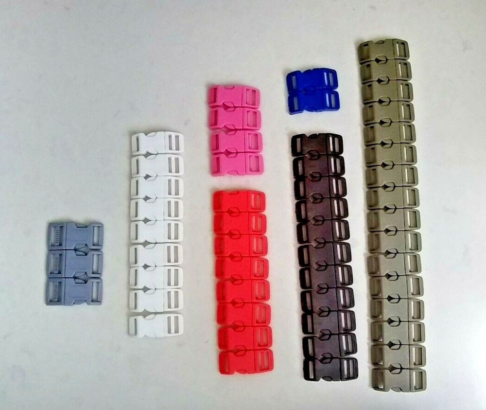 Curved 1/2 Side Release Plastic Buckles 53 Pack