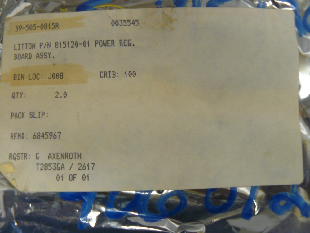 LITTON 815120-01 POWER SUPPLY POWER REGULATOR