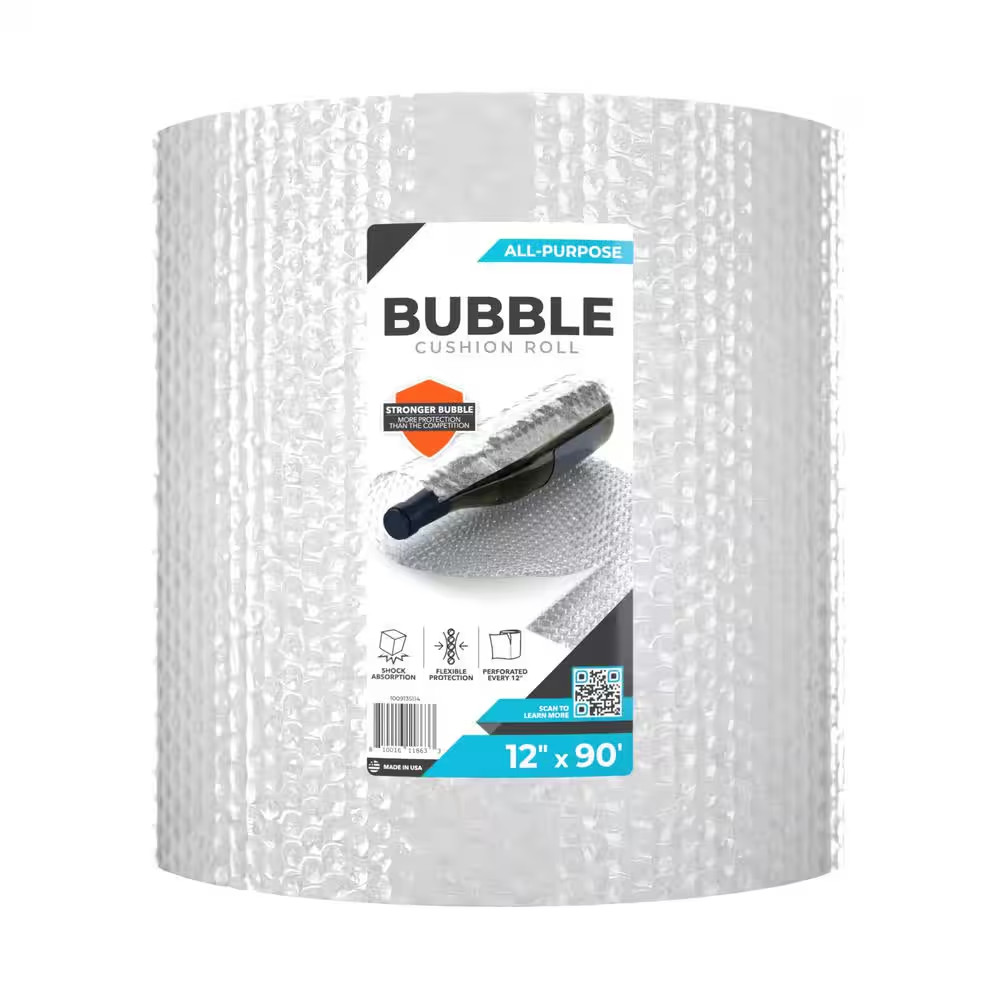 12 In. X 90 Ft. Clear Bubble Cushion (2-Pack)