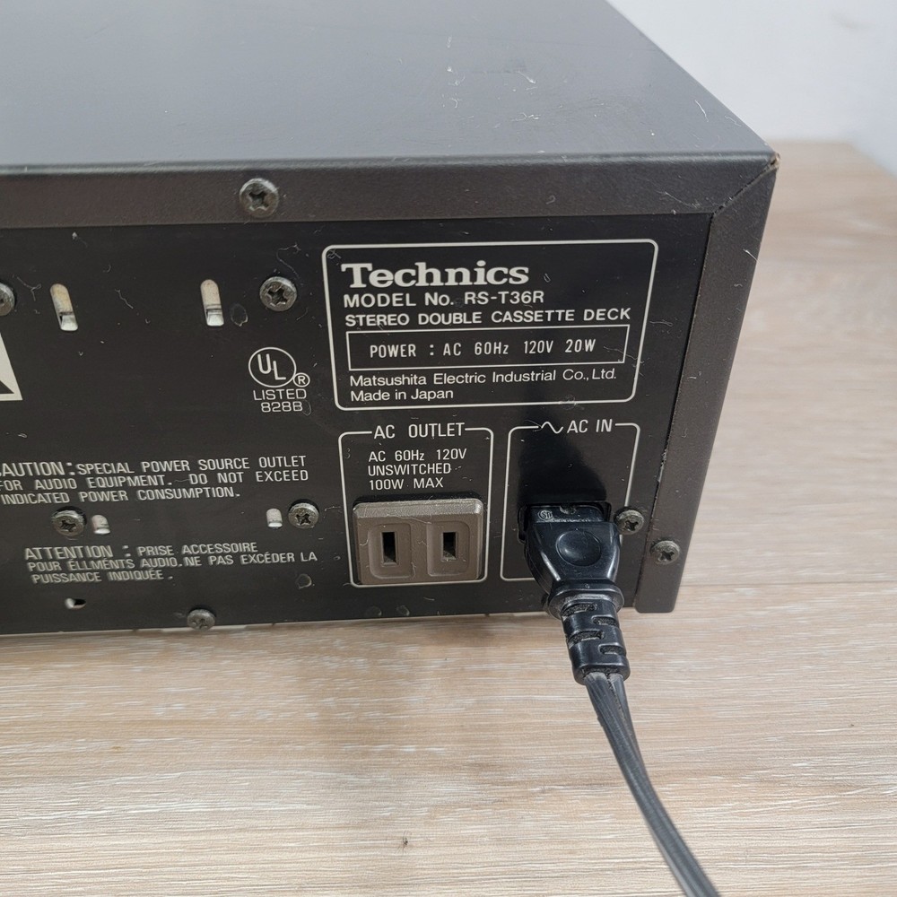 Technics RS-T36R Auto Reverse Double Cassette Deck Stereo Player Recorder Black