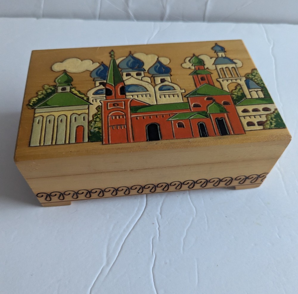 USSR Wooden Trinket Box