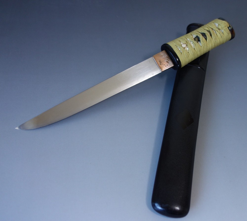 Tanto dagger NIHONTO shadow puppet saya koshirae samurai sword Edo