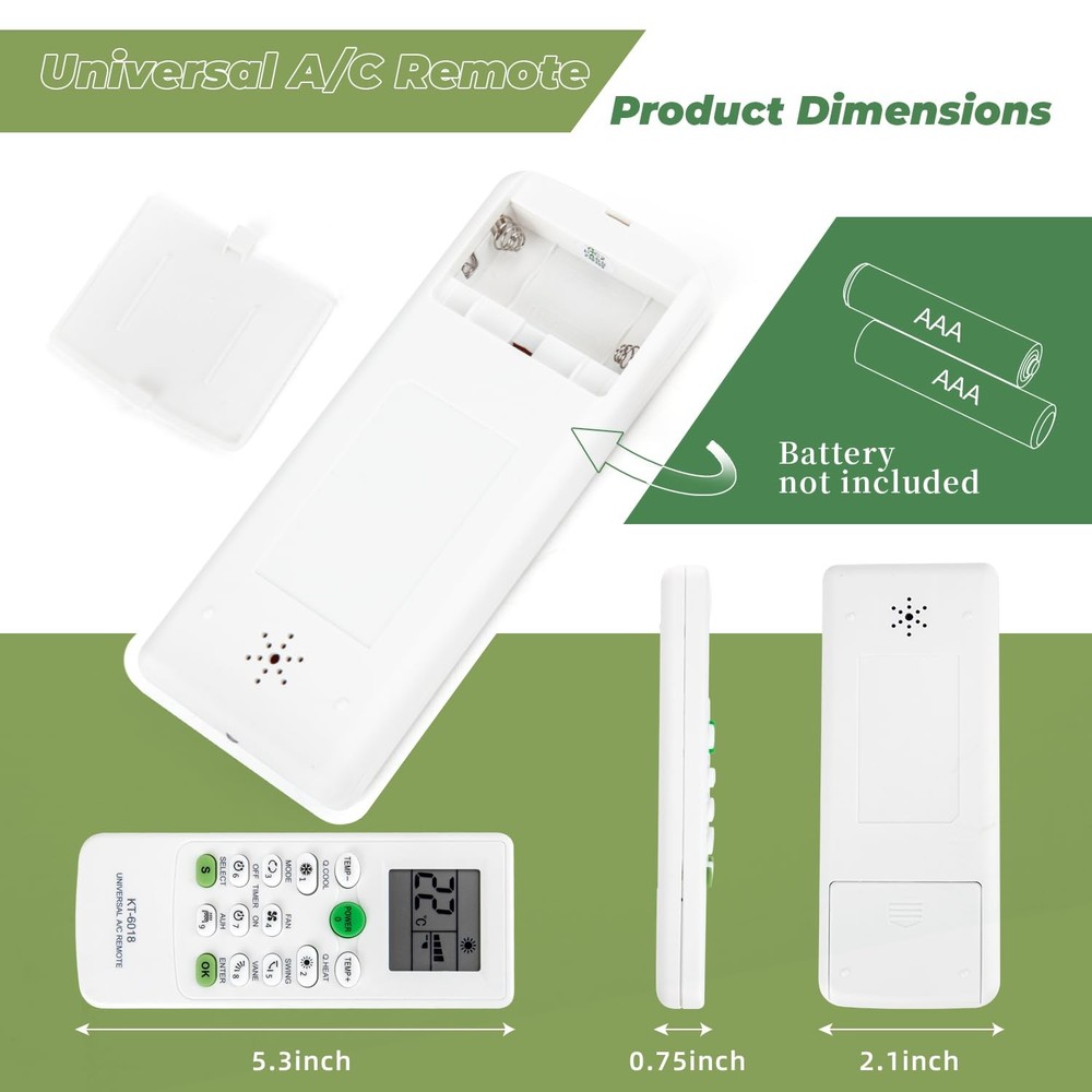 Universal AC Remote Control - 6000 in 1 LCD A/Conditioning Controller for Mul...